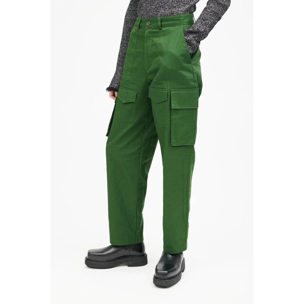 The Frankie Shop Green Cargo Pants | XS 100% Cotton Utilitarian Trousers
